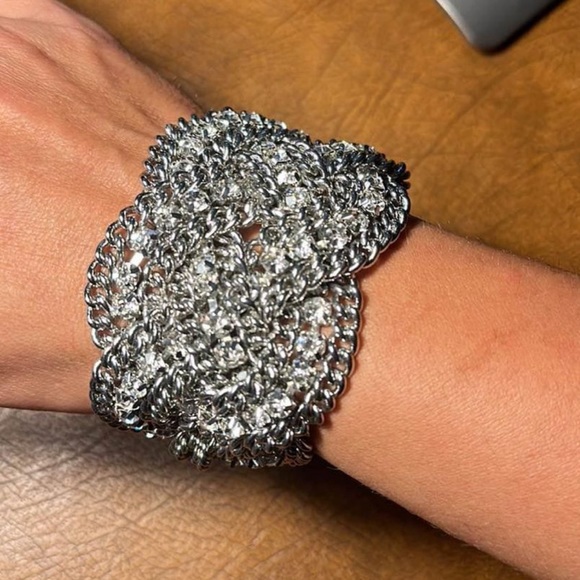 Stella Dot Petra Braided Chain Bracelet Cuff - Picture 3 of 5